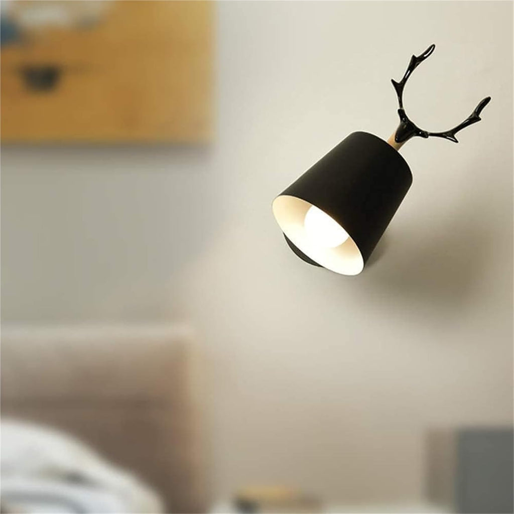 Wall Light Modern Wall Lamp Black Wrought Iron Shade Simple Wall Mount Light Indoor Sconces Home Decor Lamp Chandelier Light Fixture(Black)