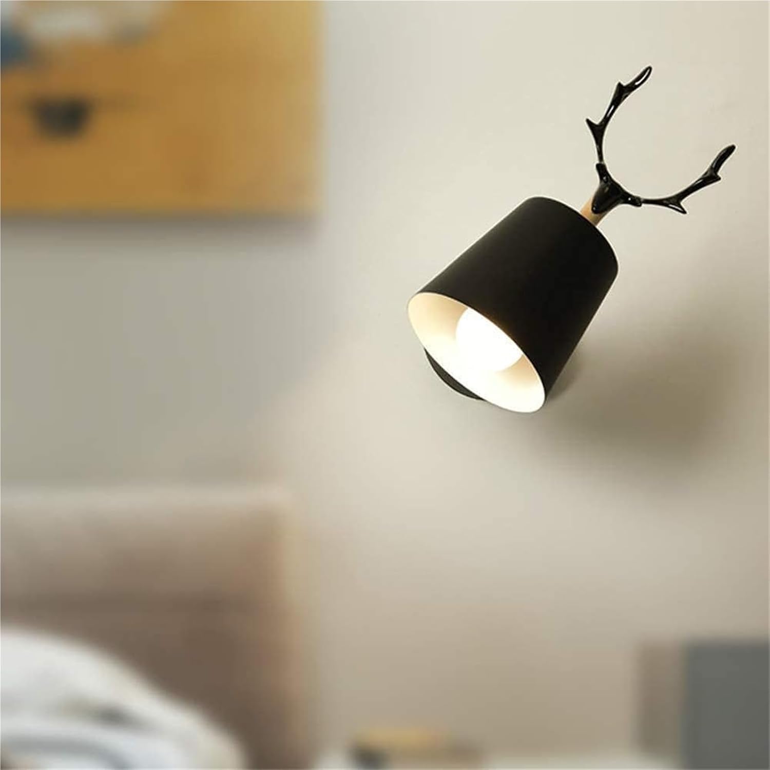 Wall Light Modern Wall Lamp Black Wrought Iron Shade Simple Wall Mount Light Indoor Sconces Home Decor Lamp Chandelier Light Fixture(Black)