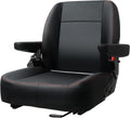 Universal Forklift Seat,Riding Lawn Mower Seat with Armrest,Tractor Seat with Micro Switch and Safety Belt,Storage Pouch on The Back for Mower Excavator Skid Loader Backhoe Dozer Telehandler