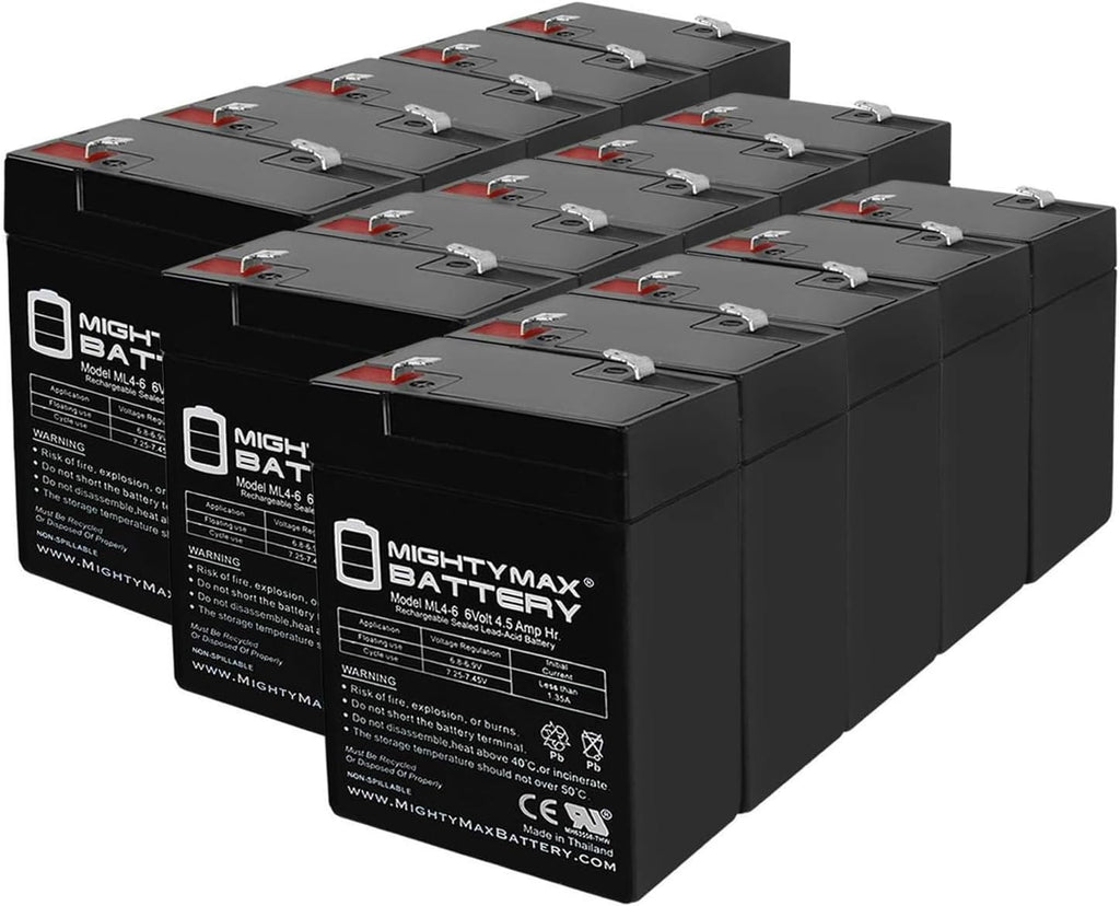 Mighty Max Battery ML4-6 - 6 Volt 4.5 AH SLA Battery - 15 Pack
