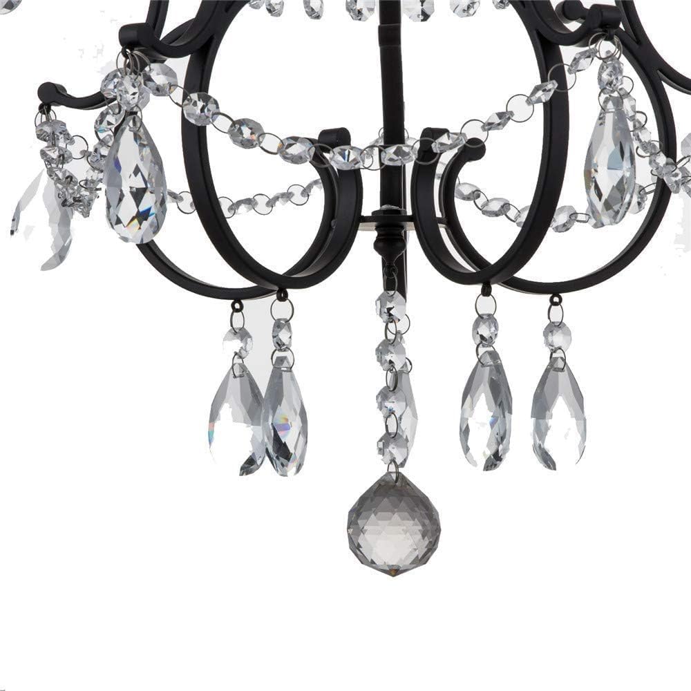 Modern Hanging Lamp, Pendant Light Fixture Style Luxurious V-intage Wrought Iron Crystal Chandeliers， Black Kitchen Island Light,Chandelier LED Ceiling Light