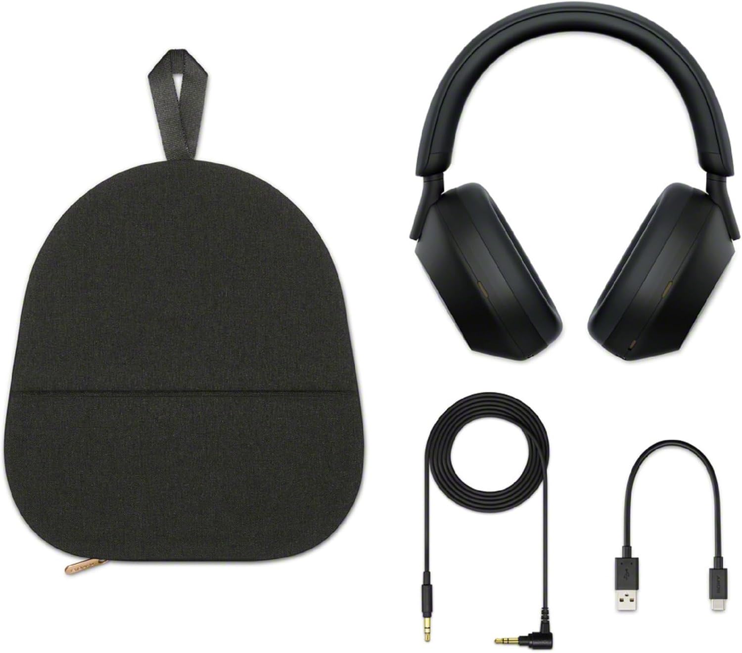 Sony WH-1000XM5 Wireless Noise Canceling Over-Ear Headphones (Black) Bundle with Rechargeable Clip-On Light (2 Items)