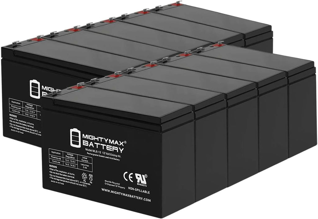 Mighty Max Battery ML8-12 - 12 Volt 8 AH SLA Battery - Pack of 10