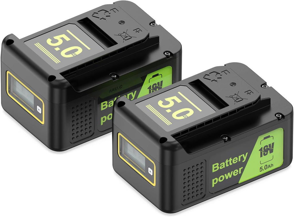 2Packs 18V 5Ah Replacement for Karcher Rechargeable Battery, Compatible with Entire 18V Battery Power Range Like Hedge Cutter, Hedge Trimmer, Lawn Mower, Strimmer, Chainsaw