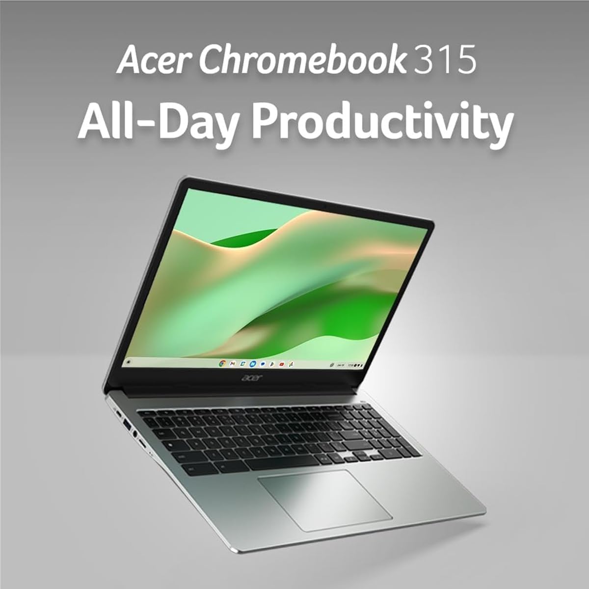 Acer Chromebook 315 Laptop (15.6' FHD, Intel Celeron N4500, 4GB RAM, 128GB Storage (64GB eMMC + 64GB SD Card) Home & Student, Long Battery Life, Numeric KB, Wi-Fi, Webcam, IST Hub, Chrome OS, Silver