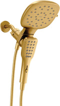 Moen Verso Eco-Performance Infiniti Dial Square Rain Shower Head with Detachable Hand Shower Combo, 7-Inch Spray Head, Brushed Gold, 220C5EPBG