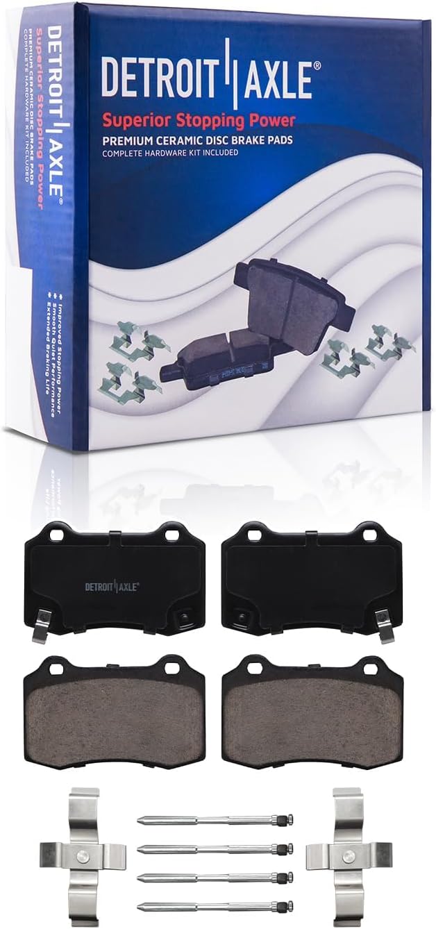 Detroit Axle - 8pc Brake Kit for 2016 Tesla Model S, Disc Brake Rotors Ceramic Brakes Pads Replacement: 13.98' inch Front and 14.37' inch Rear Rotor