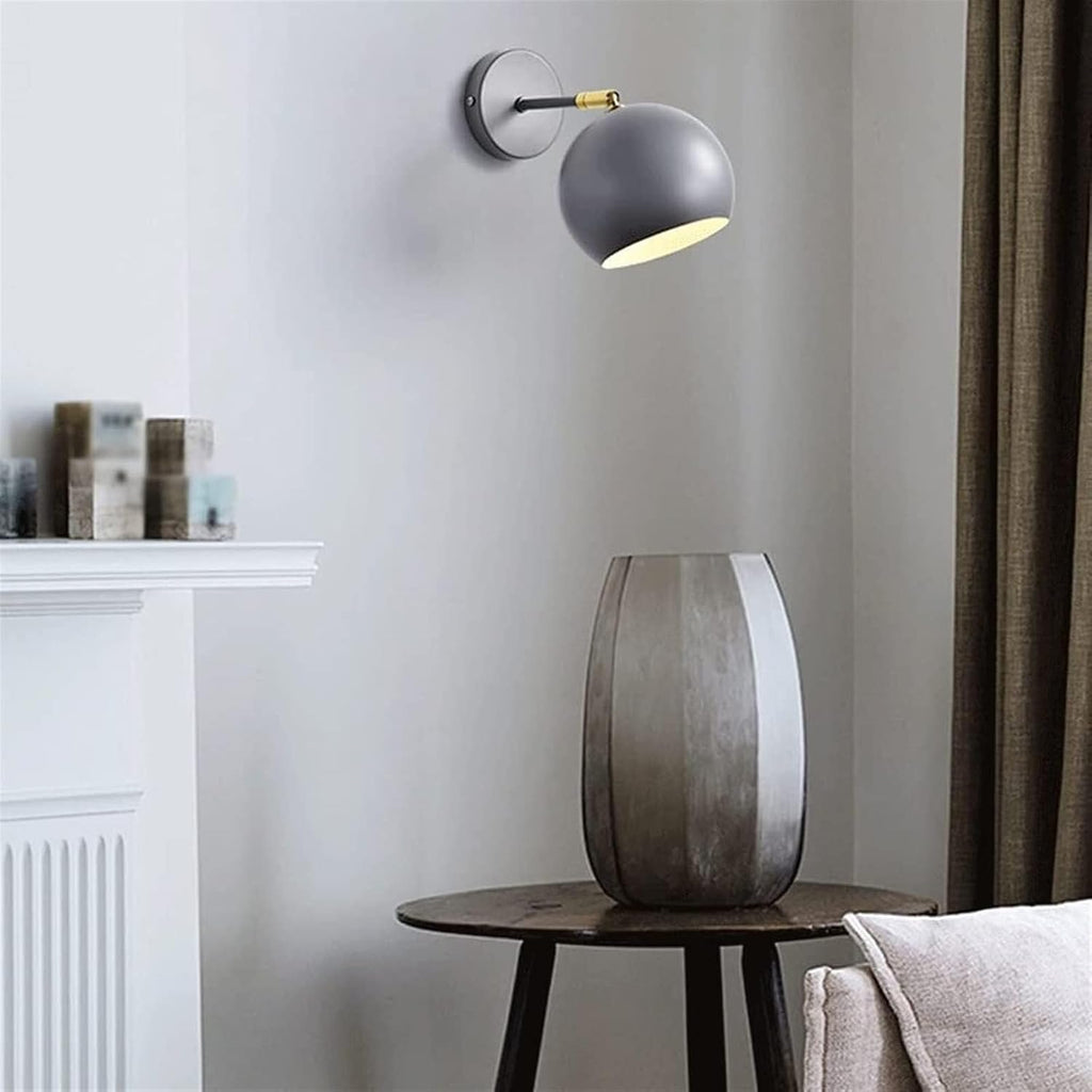 Wall Lamp Modern Black Reading Wall Light, Wall Lamp for Bedroom with Wrought Iron Lamp Shade, Indoor Globe Wall Sconce, Adjustable Hanging Bedside Wall Lamps, Lighting Fixture for Hallway Basement Fa