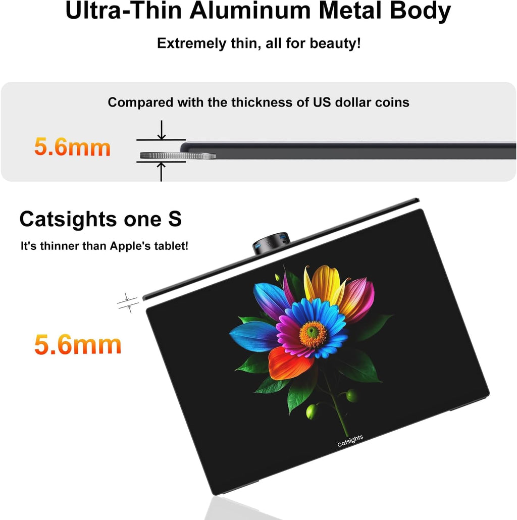 Portable Monitor Touchscreen for Mac 13.3' 2.5K Touch Screen Monitor with Protective Sleeve, USB-C Plug & Play 1500:1 0.22' Laptop Screen Extender for Mac Laptop PC Without Stand and Stylus