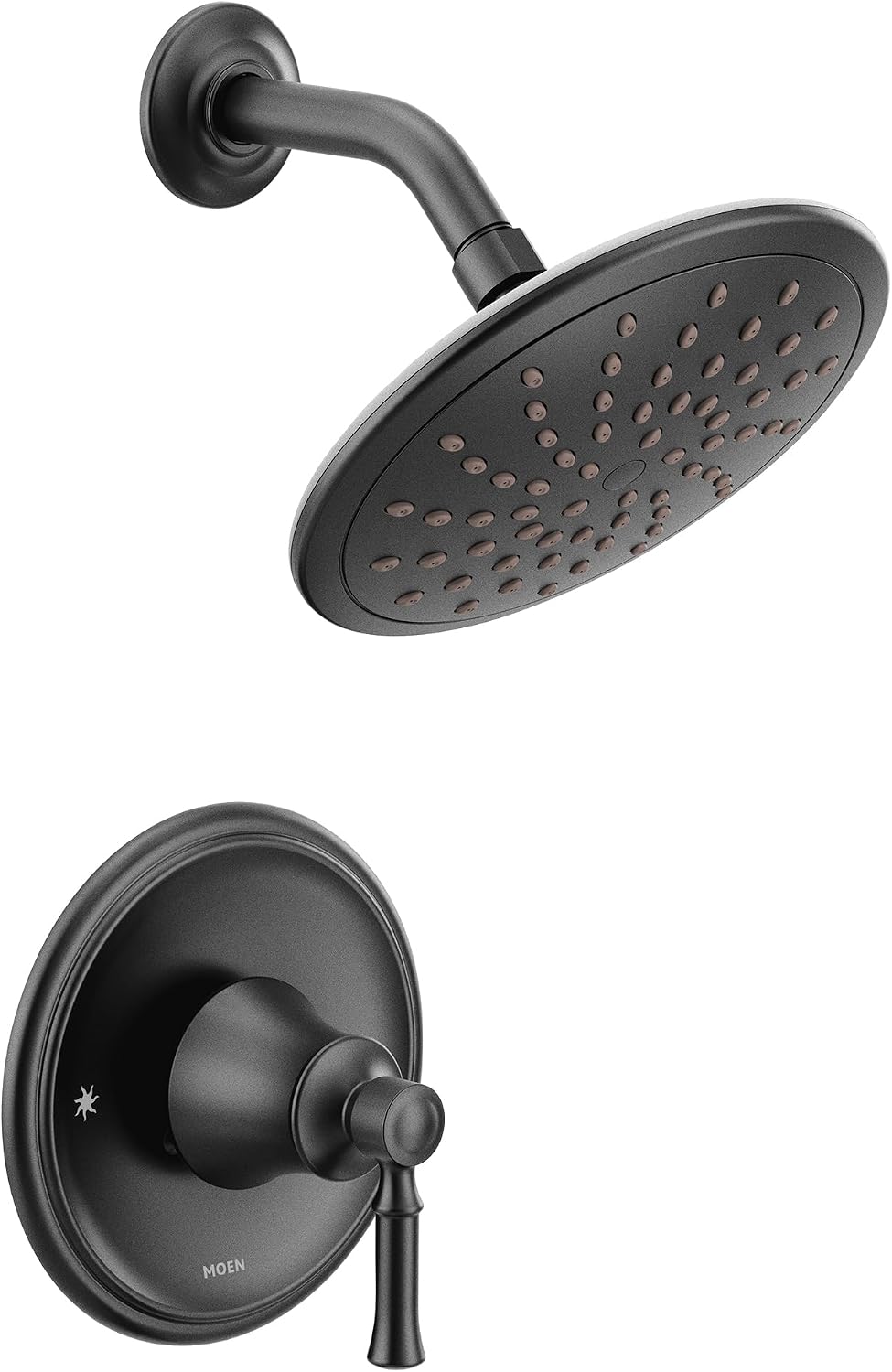 Moen T2282EPBL Dartmoor Shower Only System with Eco-Performance Rainshower Showerhead, Valve Required, Matte Black