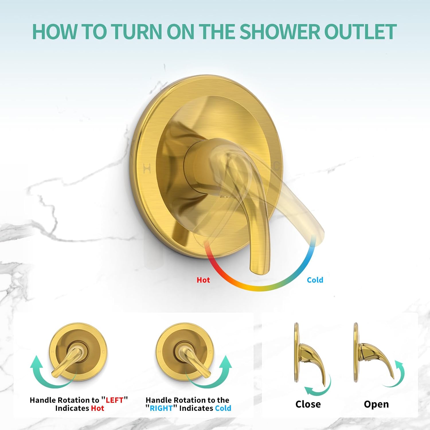 SR SUN RISE High Pressure 3-Way Rainfall Shower Faucet, 3 in 1 Shower Head and Handheld Shower Combo Set with 71' Hose, Easy to Clean Bathtub or Pets, Valve and Shower Trim Kit, Brushed Gold