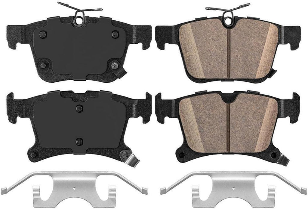Detroit Axle - Rear Brake Kit for Chrysler 2017-2023 Pacifica 2020-2023 Voyager, Drilled Slotted Disc Brake Rotors Ceramic Brakes Pads with Hardware 2018 2019 2021 2022 Replacement: 12.60' inch Rotor