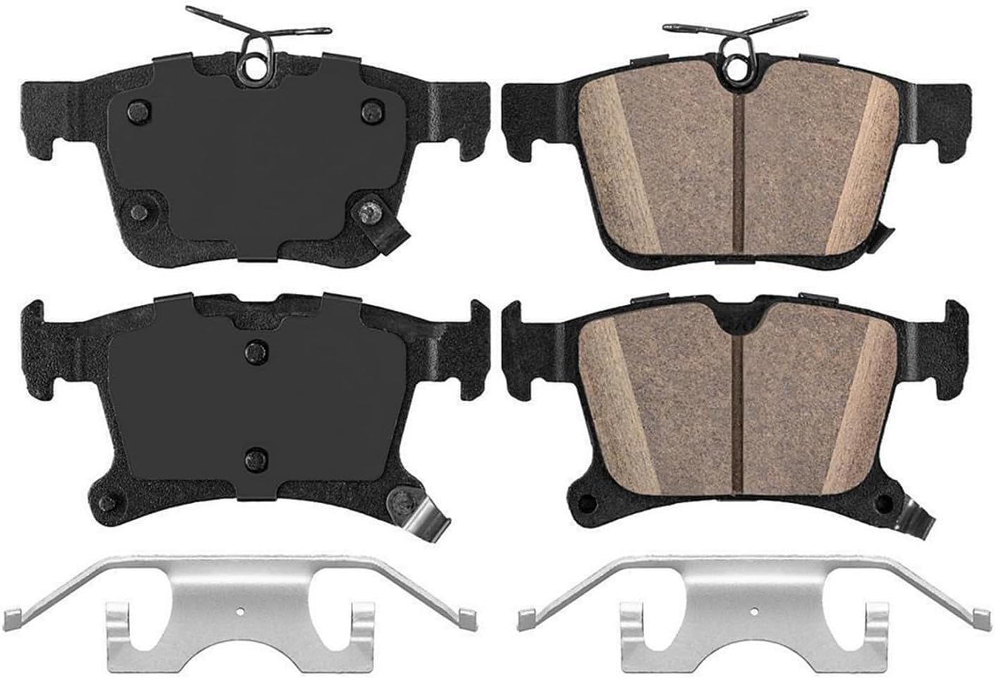 Detroit Axle - Rear Brake Kit for Chrysler 2017-2023 Pacifica 2020-2023 Voyager, Drilled Slotted Disc Brake Rotors Ceramic Brakes Pads with Hardware 2018 2019 2021 2022 Replacement: 12.60' inch Rotor