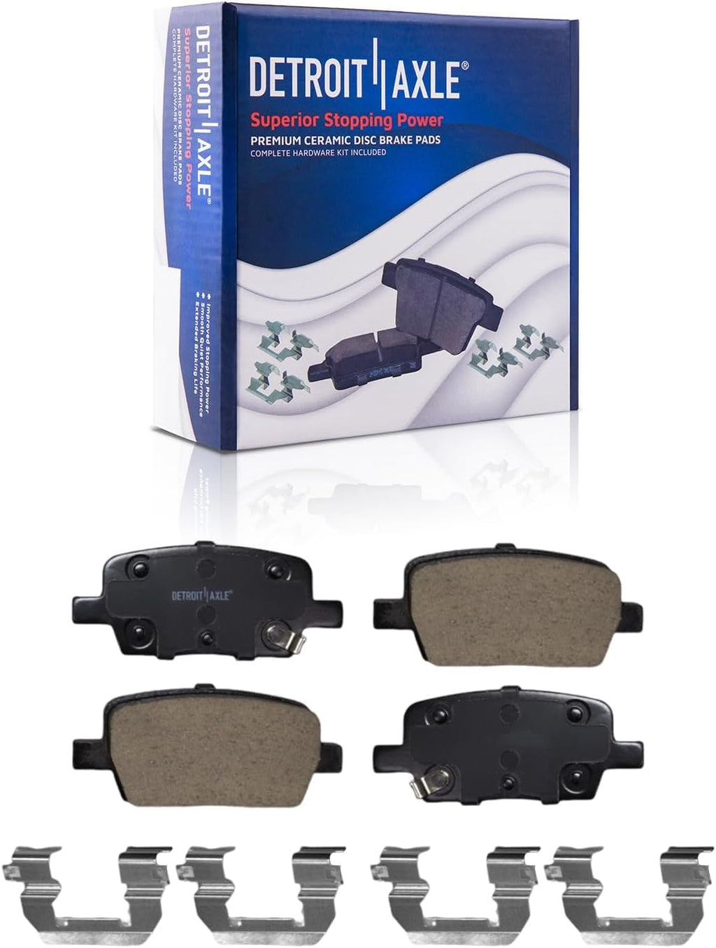 Detroit Axle - Brake Kit for 2016-2017 Cadillac CT6, Disc Brake Rotors Ceramic Brakes Pads with Hardware Replacement : 13.60' inch Front and 12.40' inch Rear Rotor