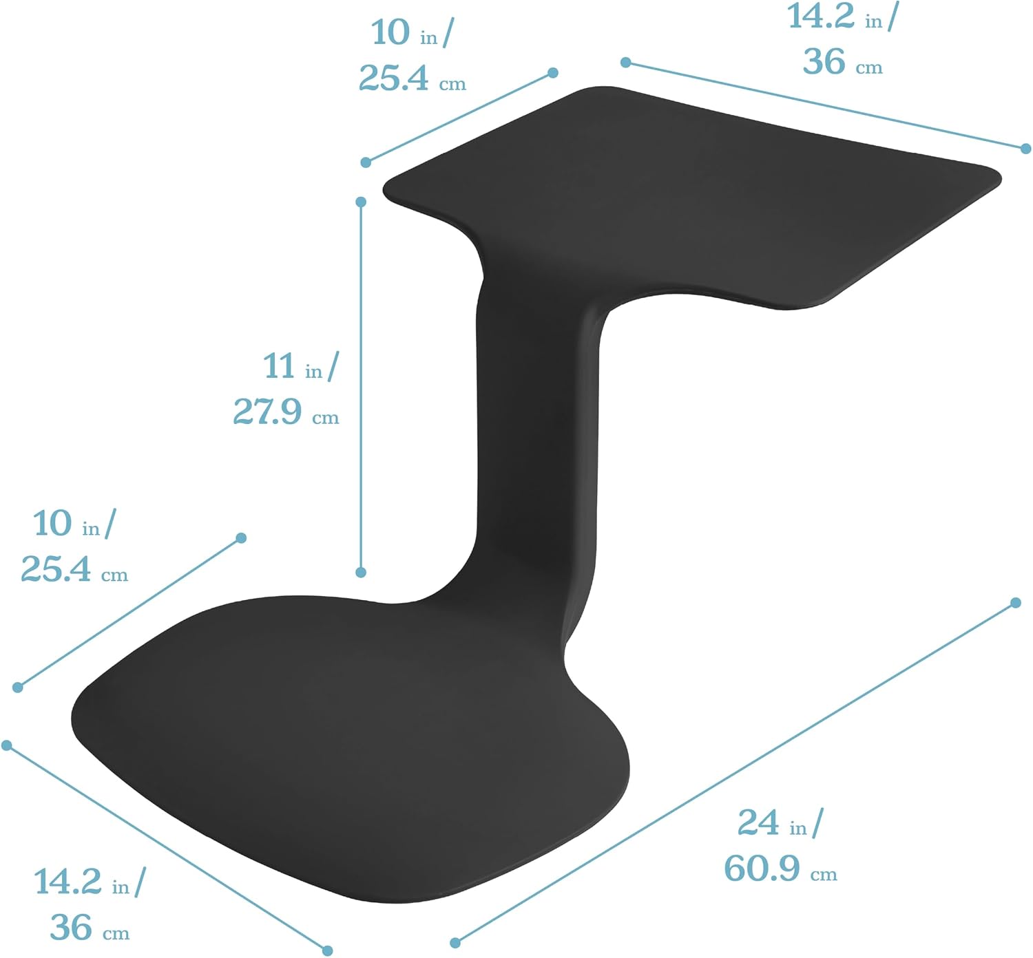 ECR4Kids The Surf Portable Activity Lap Desk, Classroom Essentials, Black, 10-Pack