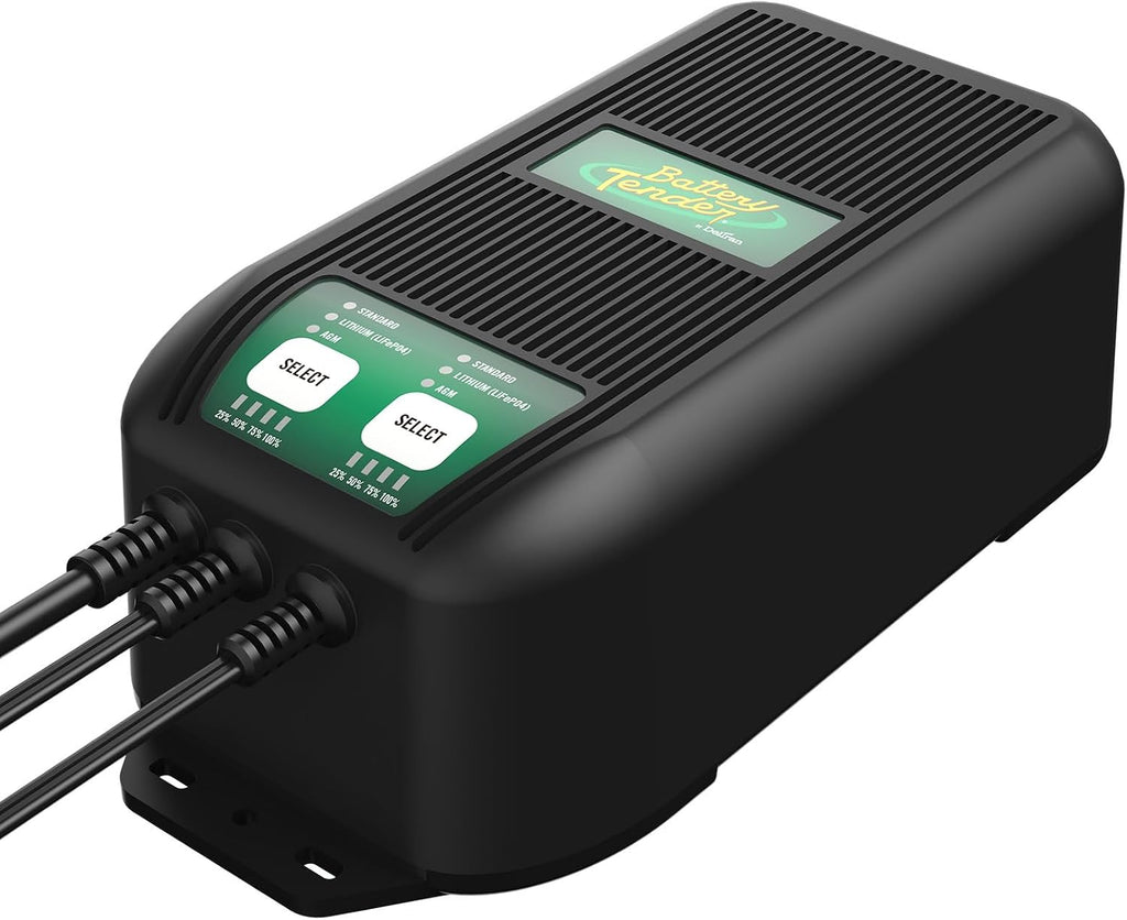 Battery Tender WaveCharge Pro 2 Bank Multibank Charger - 20 AMP (10 AMPs Per Bank) -12V - Smart Multi Battery Weatherproof Charger and Maintainer - 022-1007-DL-WH