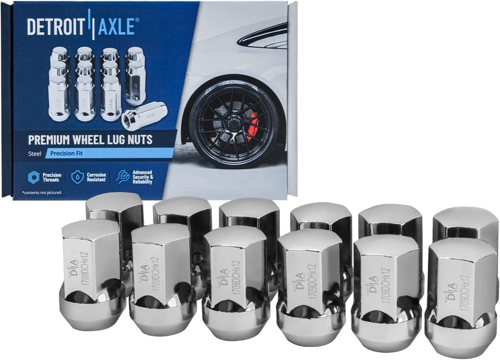 Detroit Axle - Front Brake Kit for Jeep 2015-2020 Grand Cherokee 2011-2020 Dodge Durango, Drilled Disc Brake Rotors Brake Pads Wheel Bearing Hubs Wheel Lug Nuts Replacement : 13.78'' inch Rotor