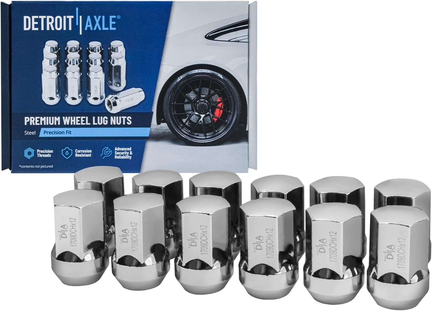 Detroit Axle - Front Brake Kit for Jeep 2015-2020 Grand Cherokee 2011-2020 Dodge Durango, Drilled Disc Brake Rotors Brake Pads Wheel Bearing Hubs Wheel Lug Nuts Replacement : 13.78'' inch Rotor