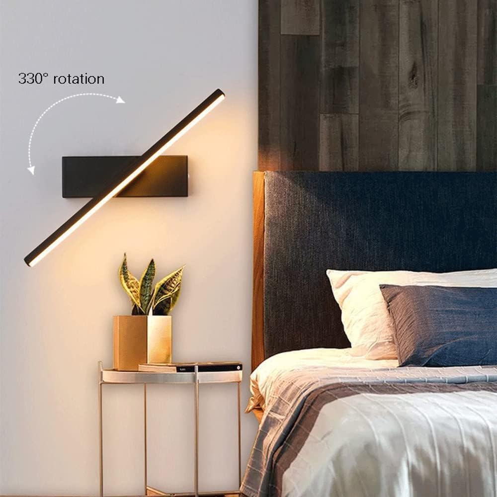 330 Rotatable LED Wall Light Bar Black Bathroom Fixtures Over Mirror 7W Long Linear Bedroom Sconce Modern Office Reading,Chandelier