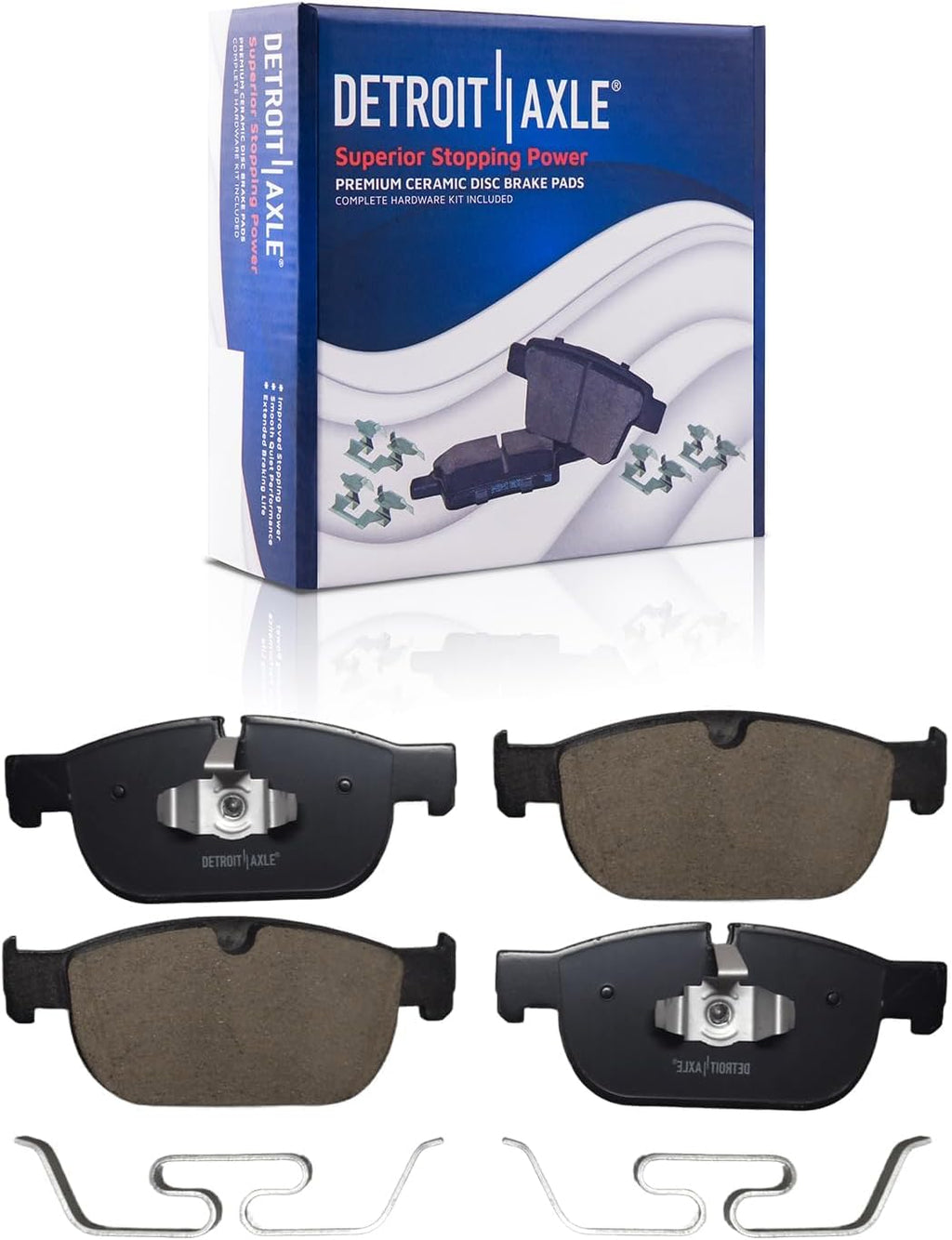Detroit Axle - AWD Brake Kit for 2019-2025 Volvo S60 Drilled and Slotted Disc Brake Rotors Ceramic Brake Pads Replacement : 13.58' inch Front and 11.89' inch Rear Rotor