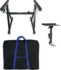 Rockville Z40W Bundle: Z-Style Pro Keyboard Stand with Lockable Wheels and Travel Bag, ZLS Laptop Stand Attachment with 12-in x 9.5-in Steel Tray, Adjustable Height & Tilt, 2-items