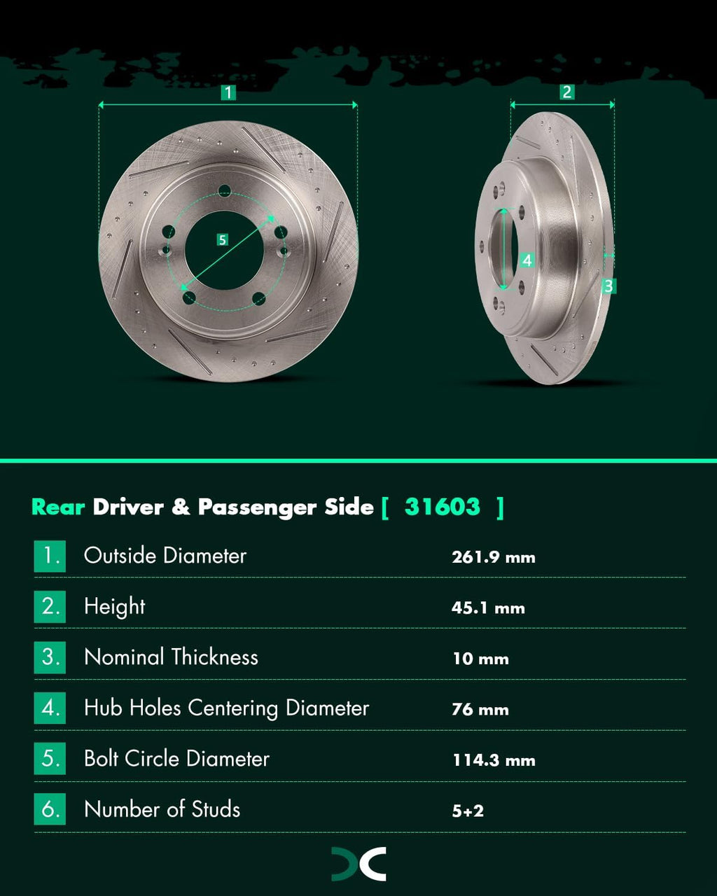SCITOO Brake Kits for Hyundai for Elantra GT for Coupe for Veloster for Kia Forte Koup for Forte5 Front Rear Drilled & Slotted Disc Brakes Rotors and Ceramic Brakes Pads 31584;31603;D1543;D1544