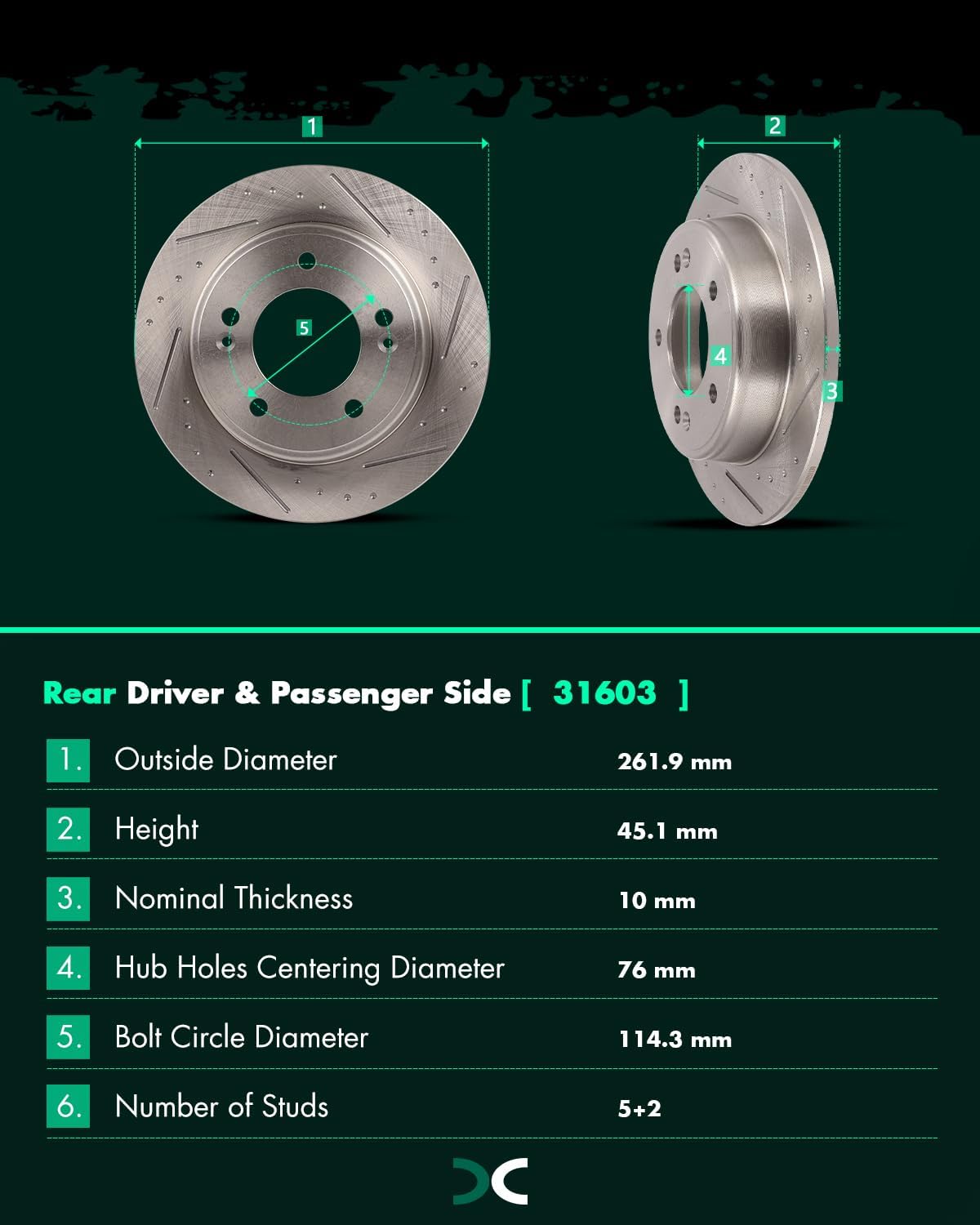 SCITOO Brake Kits for Hyundai for Elantra GT for Coupe for Veloster for Kia Forte Koup for Forte5 Front Rear Drilled & Slotted Disc Brakes Rotors and Ceramic Brakes Pads 31584;31603;D1543;D1544