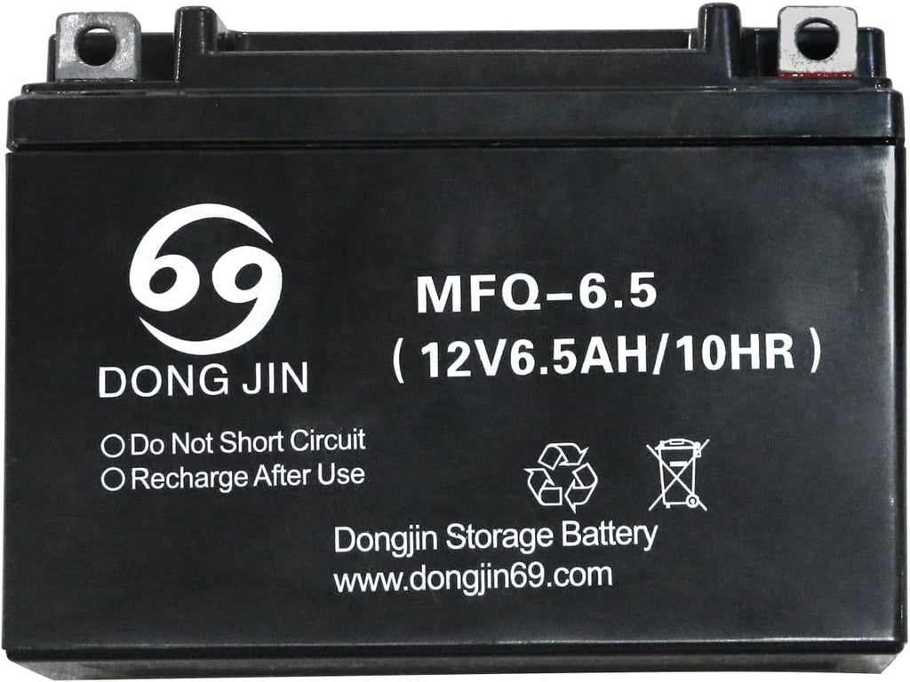 3 Pack MFQ-6.5 12V 6.5AH /10HR AGM Battery for Powersports ATV, Motorcycle, Moped Scooter, Lawn Mower,Go Kart, Golf Cart, Generator,Mini Bike,Quad Buggy Nut and Bolt
