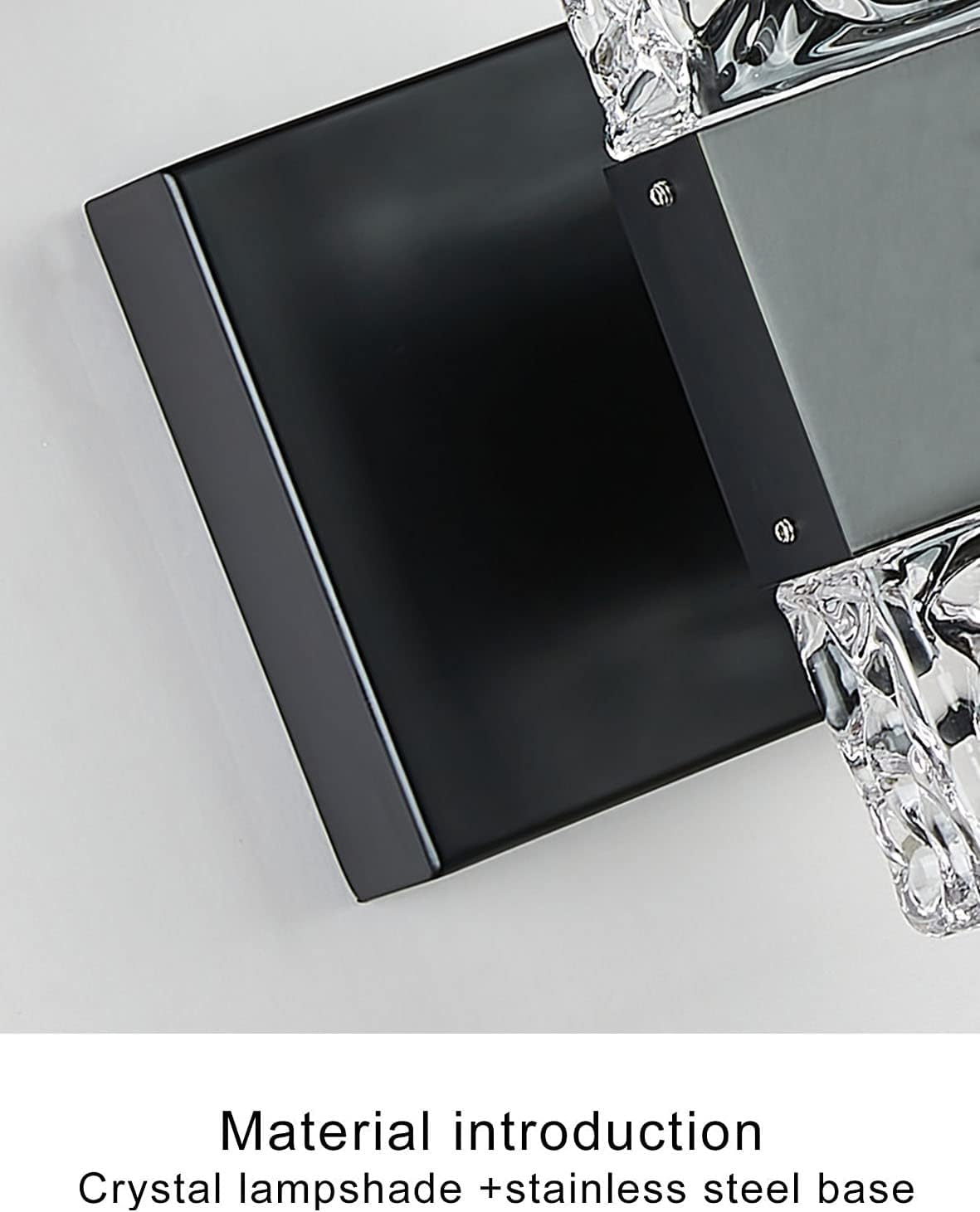 Black Bathroom Light Fixtures Crystal Bathroom Vanity 4 Light Over Mirror Modern LED Wall Light ，6000K Cool Light，40 Watts