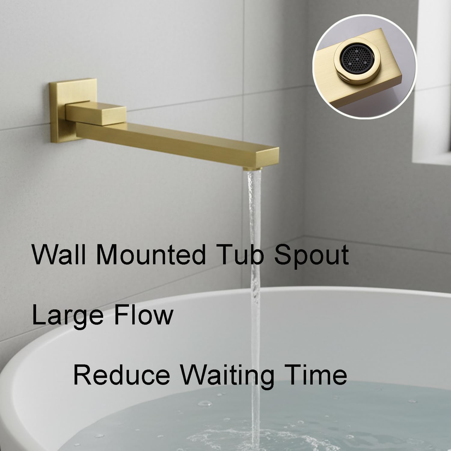 4 Way Thermostatic Shower Diverter System with 12 inch Shower Head and Tub Spout, Brushed Gold Bathtub Shower Faucet Set with 6 Body Jet and Handheld Spray