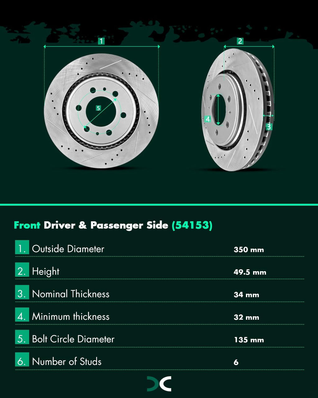 SCITOO Front 13.78' Rear 13.7' Brake Pads and Rotors Kits Fit For Ford F-150 2012 2013 2014 2015 2016 2017