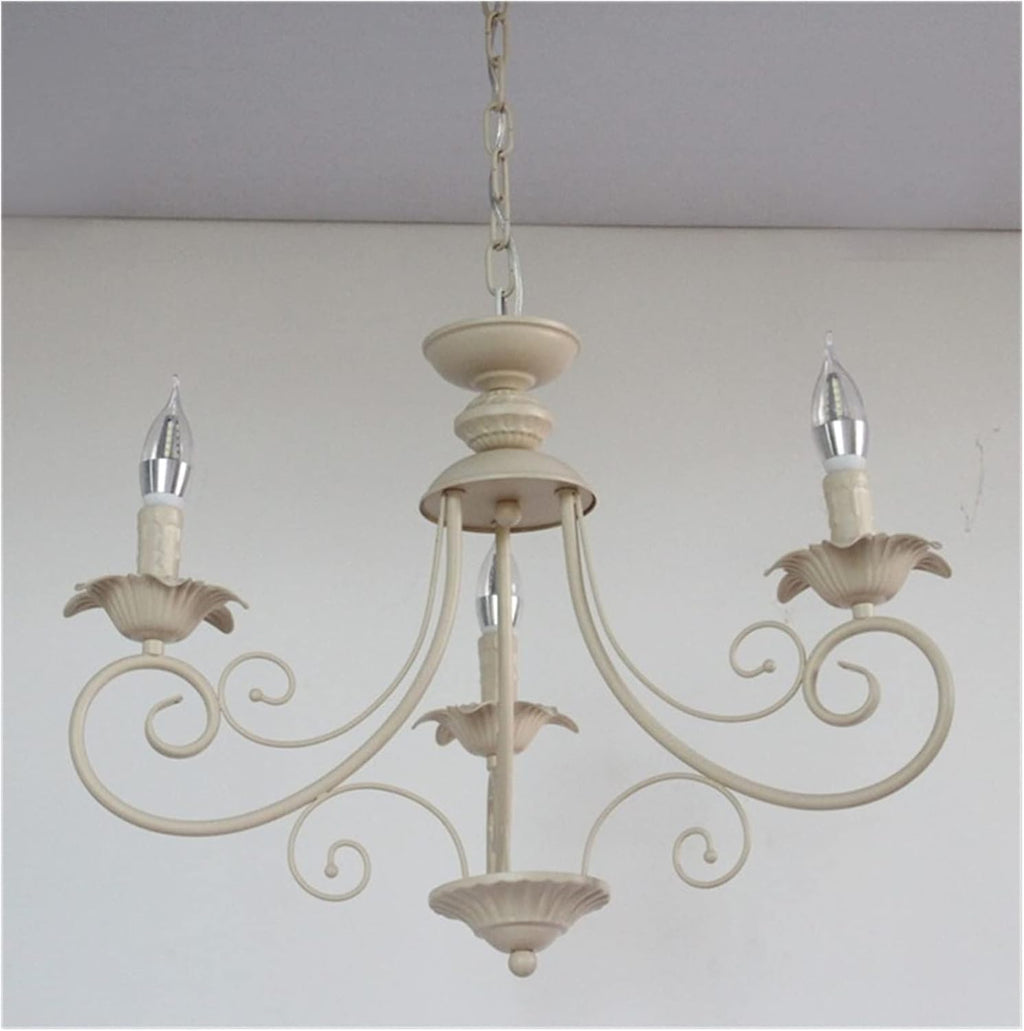 Modern LED Ceiling Light, Chandelier Classic Europe Wrought Iron Lighting Retro Lamp -Living Room Black Beige Metal V-intage Fixture,Chandelier