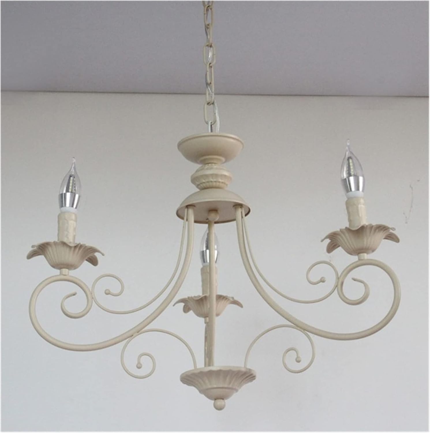 Modern LED Ceiling Light, Chandelier Classic Europe Wrought Iron Lighting Retro Lamp -Living Room Black Beige Metal V-intage Fixture,Chandelier