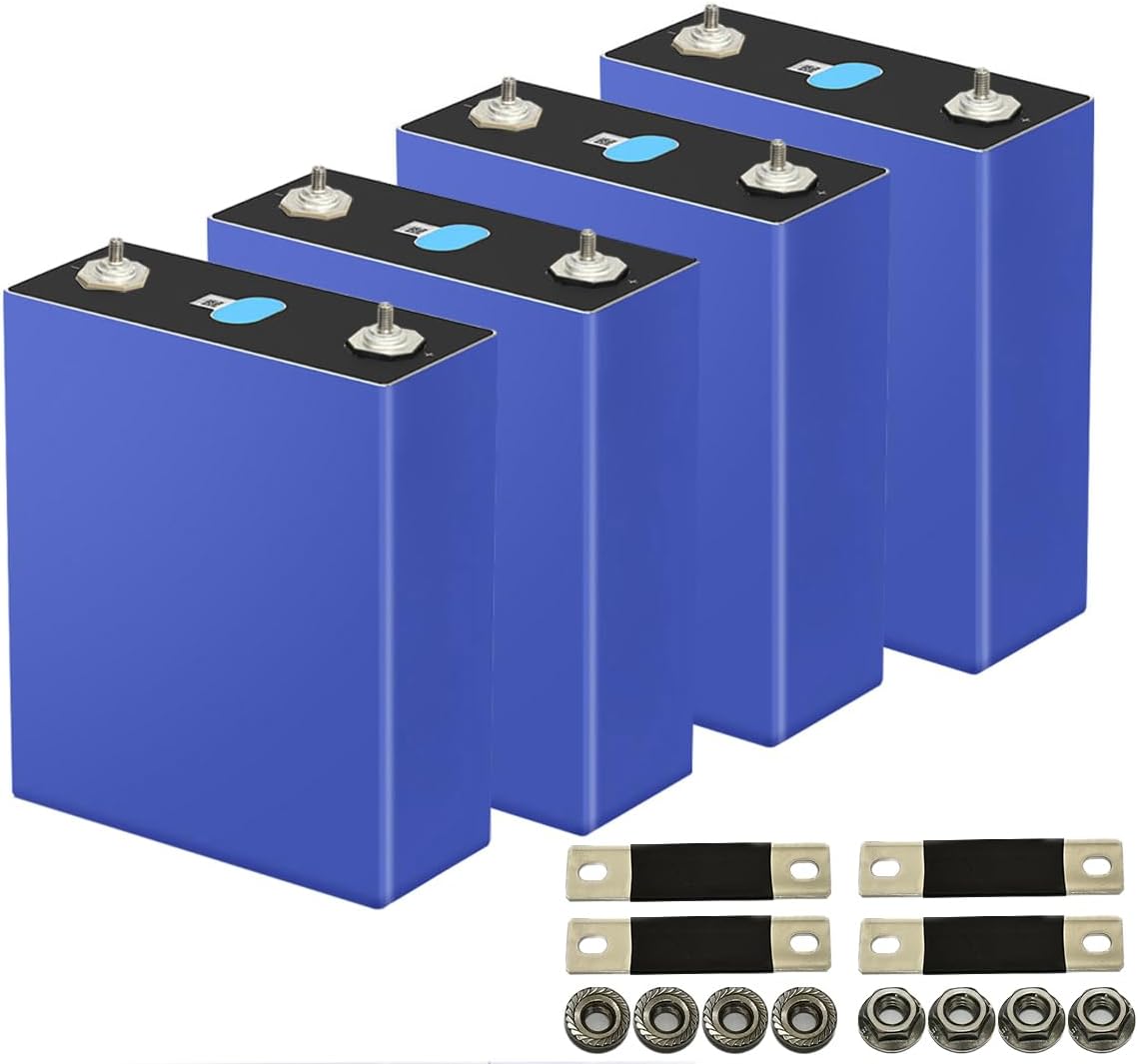 EVE 280K LiFePO4 Battery Cells 3.2V 280Ah 4pcs 290Ah Lithium Battery Iron Phosphate Deep Cycle Grade A Cell,for RV, Boat, Golf Cart, Motor, UPS, Fish Finder, Lawn Mower, Off Grid, Solar Systems