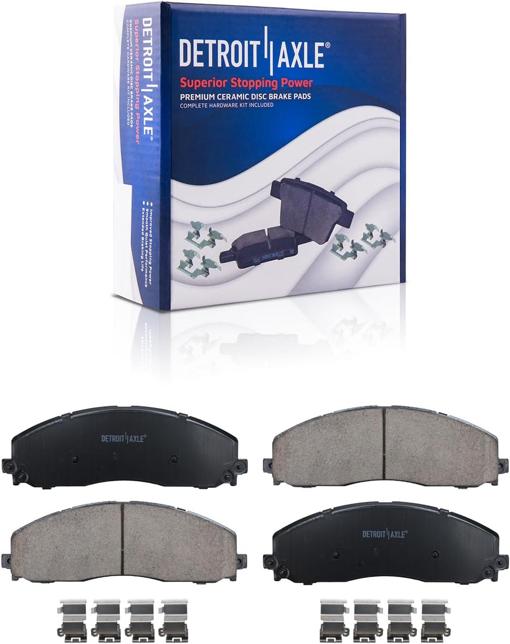 Detroit Axle - Brake Kit for 2013-2022 Ford F-350 Super Duty Rear Wheel Drive [DRW] Drilled Slotted Disc Brake Rotors Brakes Pads: 14.29' inch Front & Rear Rotors