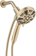 LAVA ODORO Handheld Shower Head with Magnetic Docking System, 10-Function High Pressure Detachable Shower Head, 5-inch Showerhead with 72 Inch Hose, Champagne Gold, SH180-CB