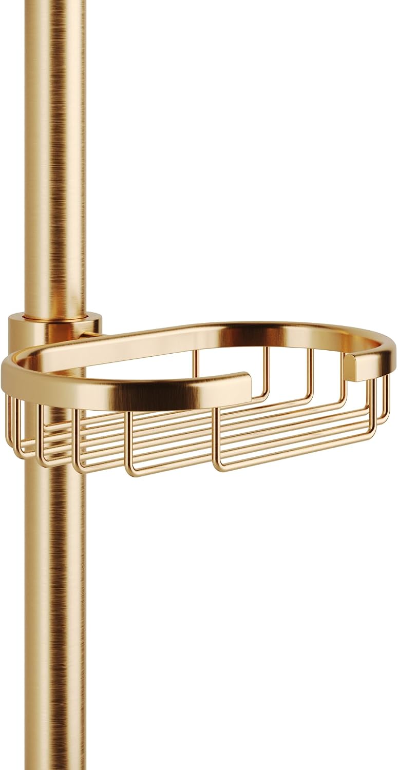PULSE ShowerSpas Kauai III Brushed Gold Rain Shower Head with Handheld Spray - 2.5 GPM, 8' Showerhead, 5-Function HandShower, Adjustable Slide Bar - Shower Heads with Handheld Spray Combo