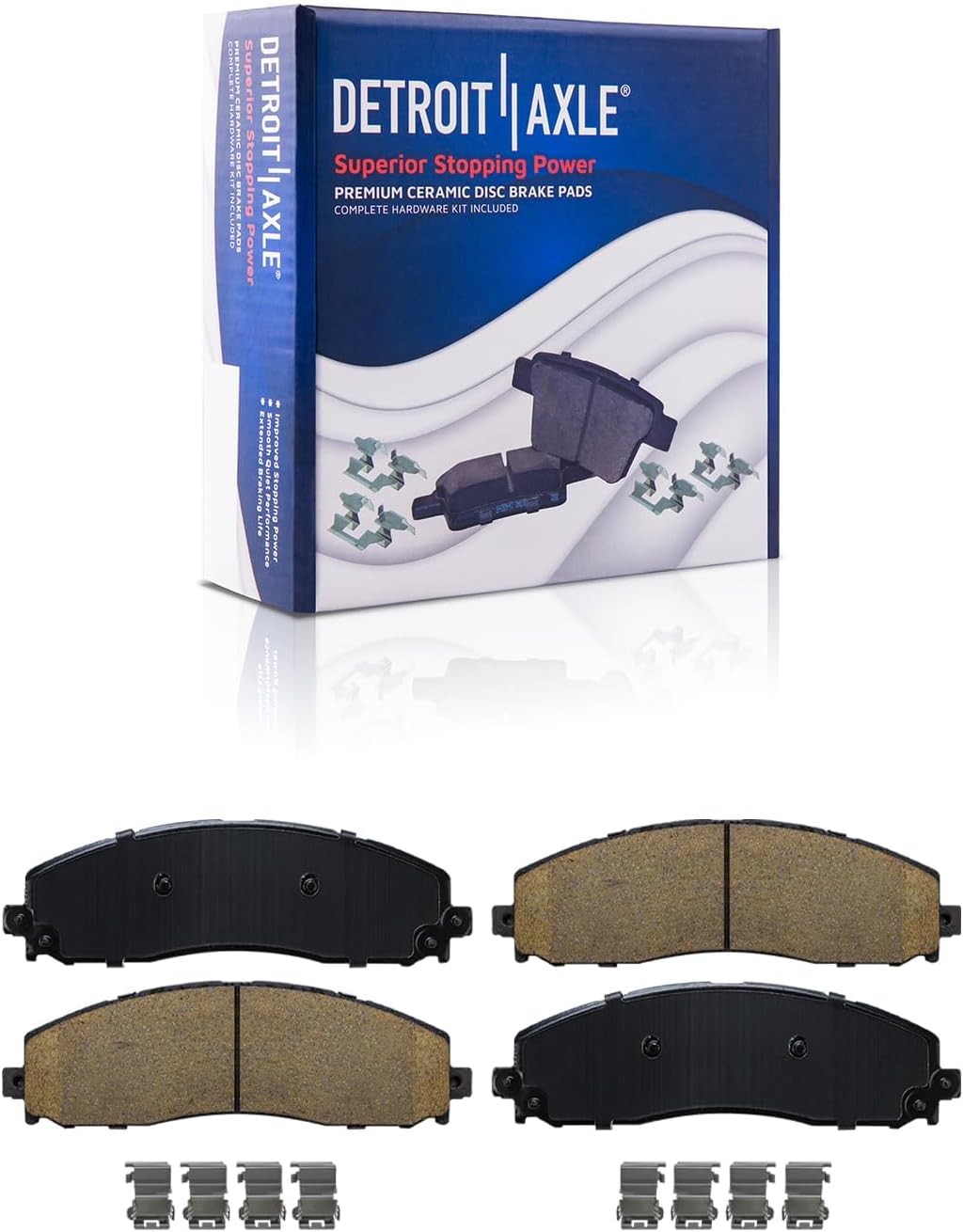 Detroit Axle - REAR Brake Kit for 2013-2022 Ford F-350 Super Duty 2013-2016 F-450 Super Duty, 2014 2015 2017 2018 2019 2020 2021 Disc Rotors Ceramic Brakes Pads w/Hardware Replacement 14.29' inch