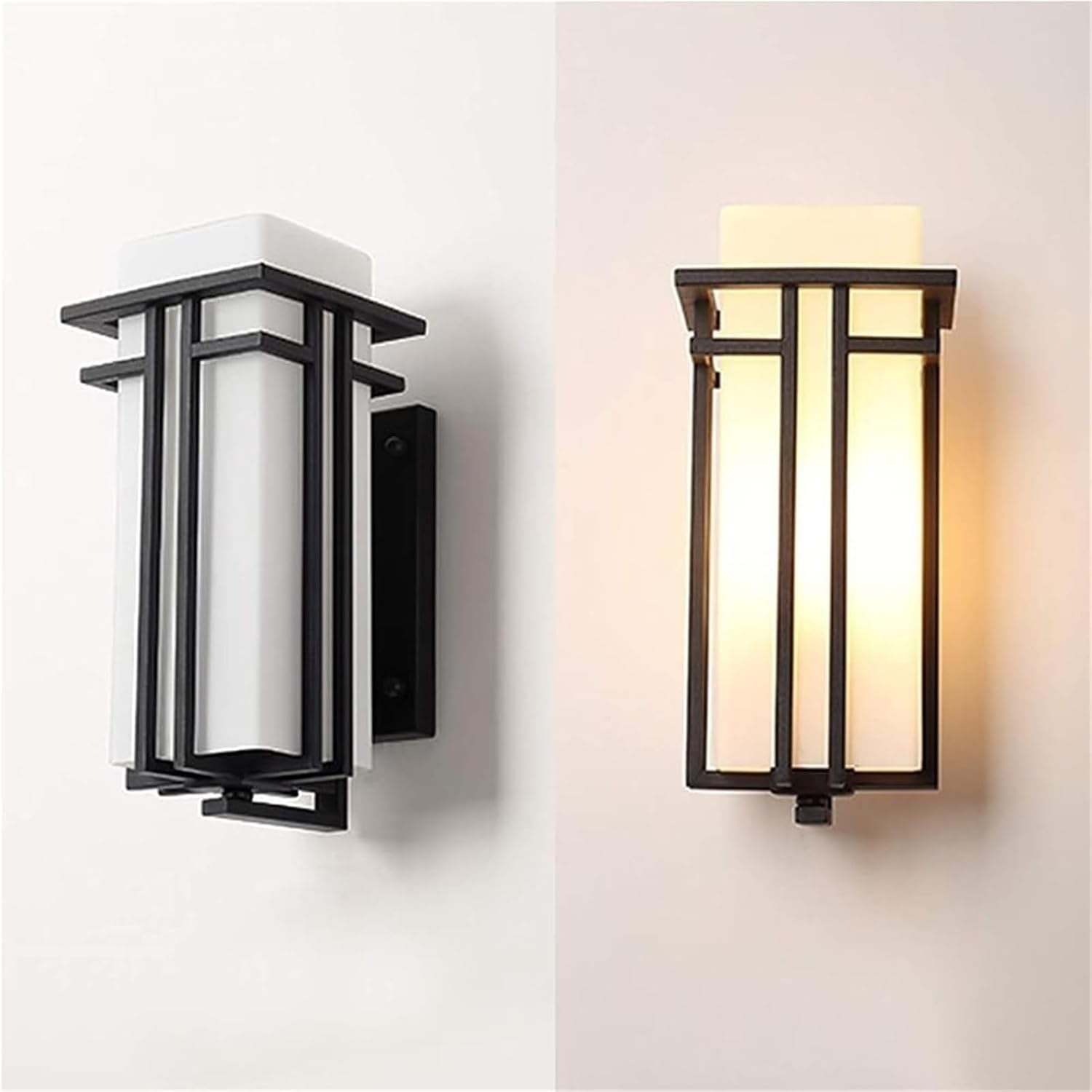 Retro Wall Sconce Waterproof Wall Lamp Metal and Glass Wall Light Fixture E27 Black Wrought Iron Decorative Lighting for Bedroom Aisle Corridor Indoor/Outdoor