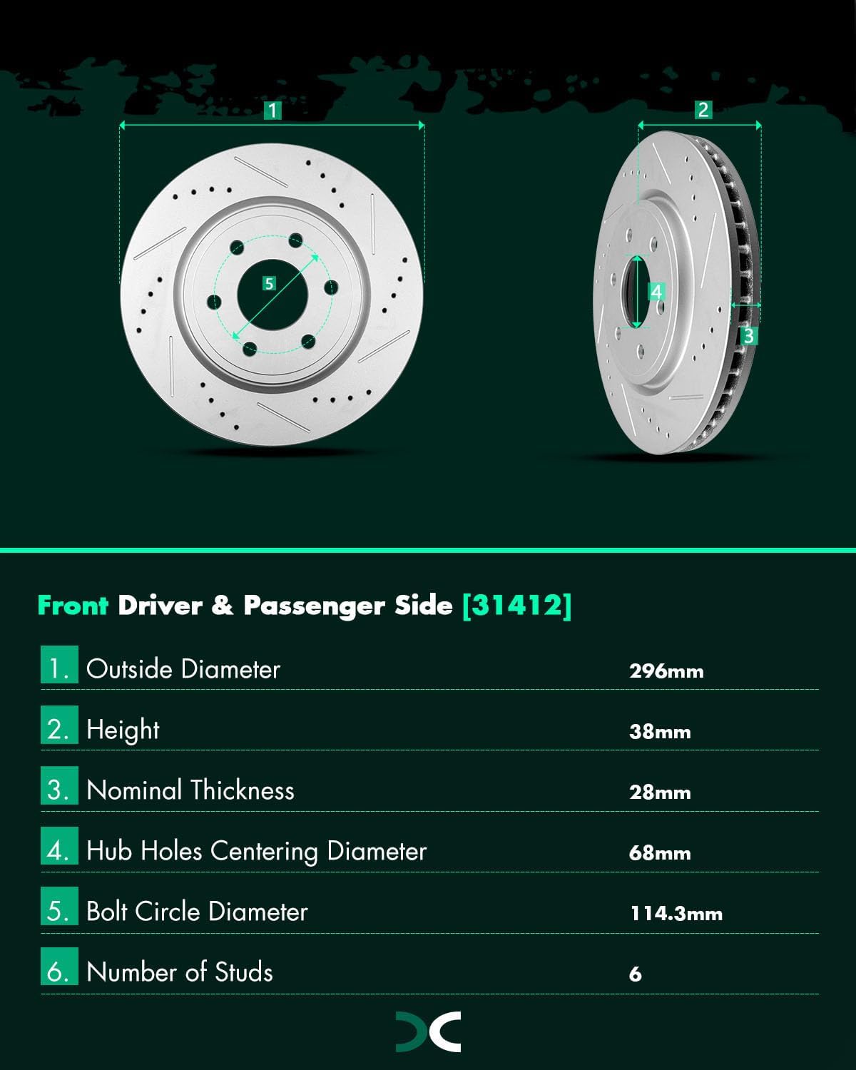 SCITOO Brake Kits - (2) Front Drilled and Slotted Brake Rotors (4) Ceramic Pads for 05-18 for Nissan Frontier,05-12 for Nissan Pathfinder,05-15 for Nissan Xterra,09-12 for Suzuki Equator