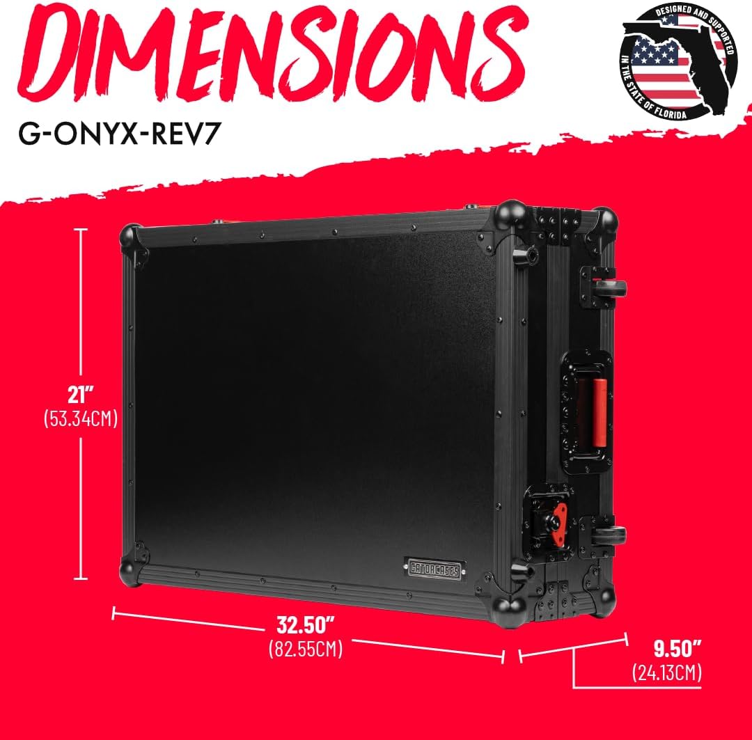 Gator Cases ONYX Series Flight Case Designed for Pioneer DJ DDJ-REV7 with Reccessed Twist Latches and Rubber-Gripped Handles (G-ONYX-REV7)