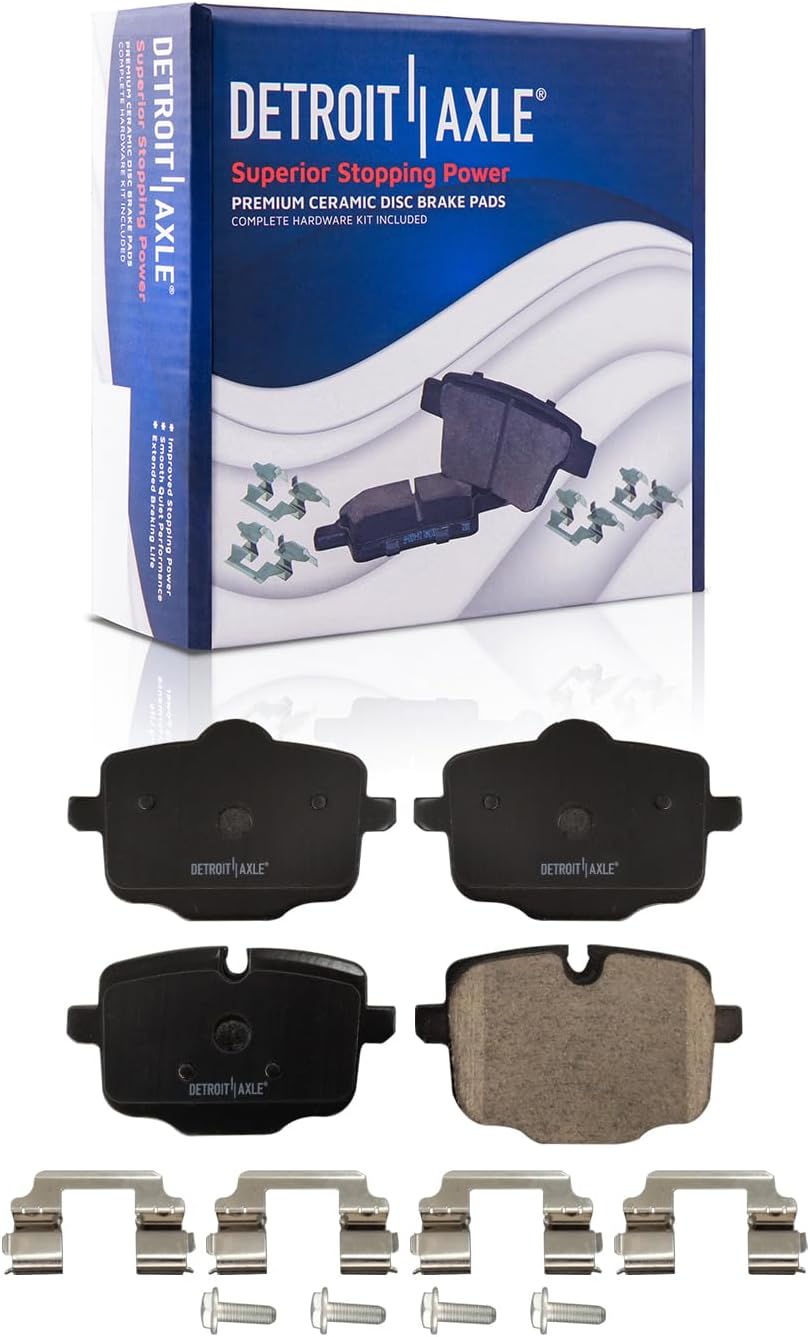 Detroit Axle - 8pc Brake Kit for BMW 530i 530e 540i 540d 740i 740e 840i 640i xDrive Gran Turismo Coupe iX X4 X5 X6, Drilled Brake Rotors Brake Pads Replacement: 13.70' in Front 13.58' in Rear