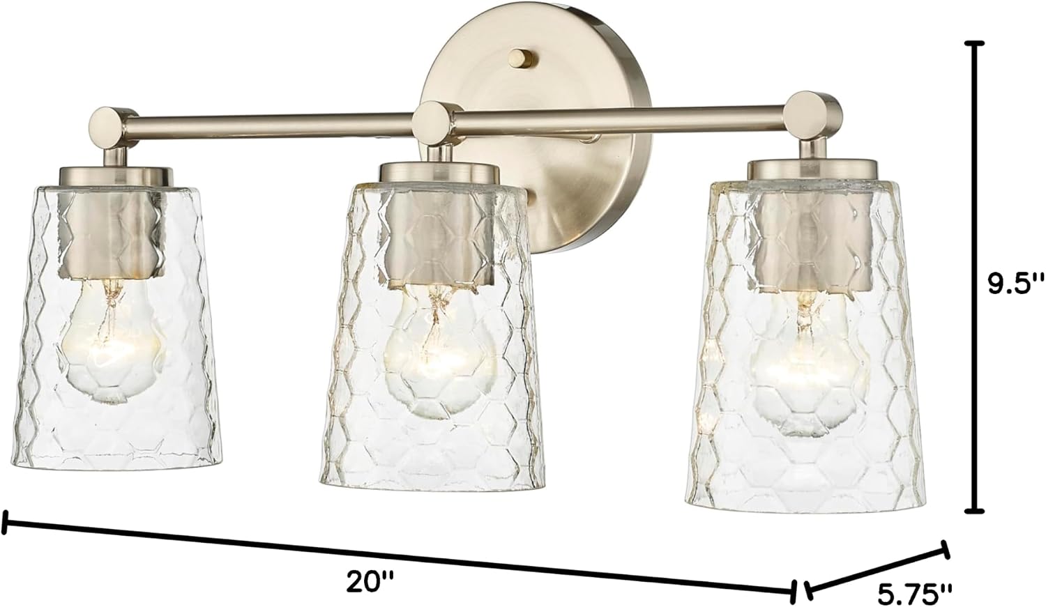 ML Lighting Ashli 3-Light Vanity Brushed Nickel