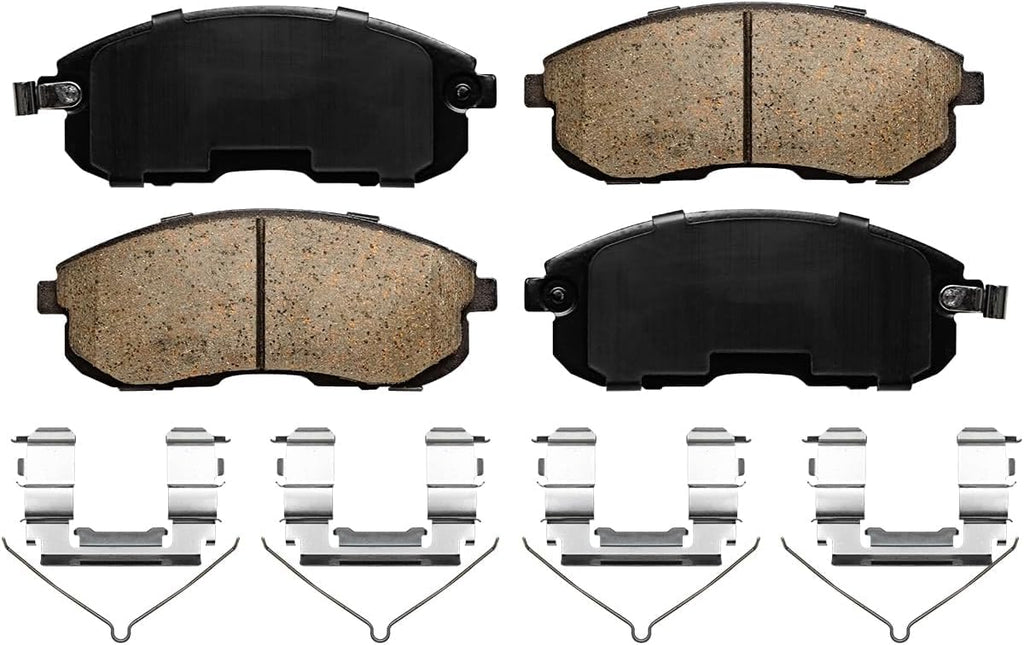 Detroit Axle - 4 Lugs Front Brake Kit for 2000-2006 Nissan Sentra, 93-01 Altima, 99-02 Infiniti G20, Drilled & Slotted Disc Brake Rotors Replacement Ceramic Brakes Pads: 11.02'' inch Rotors