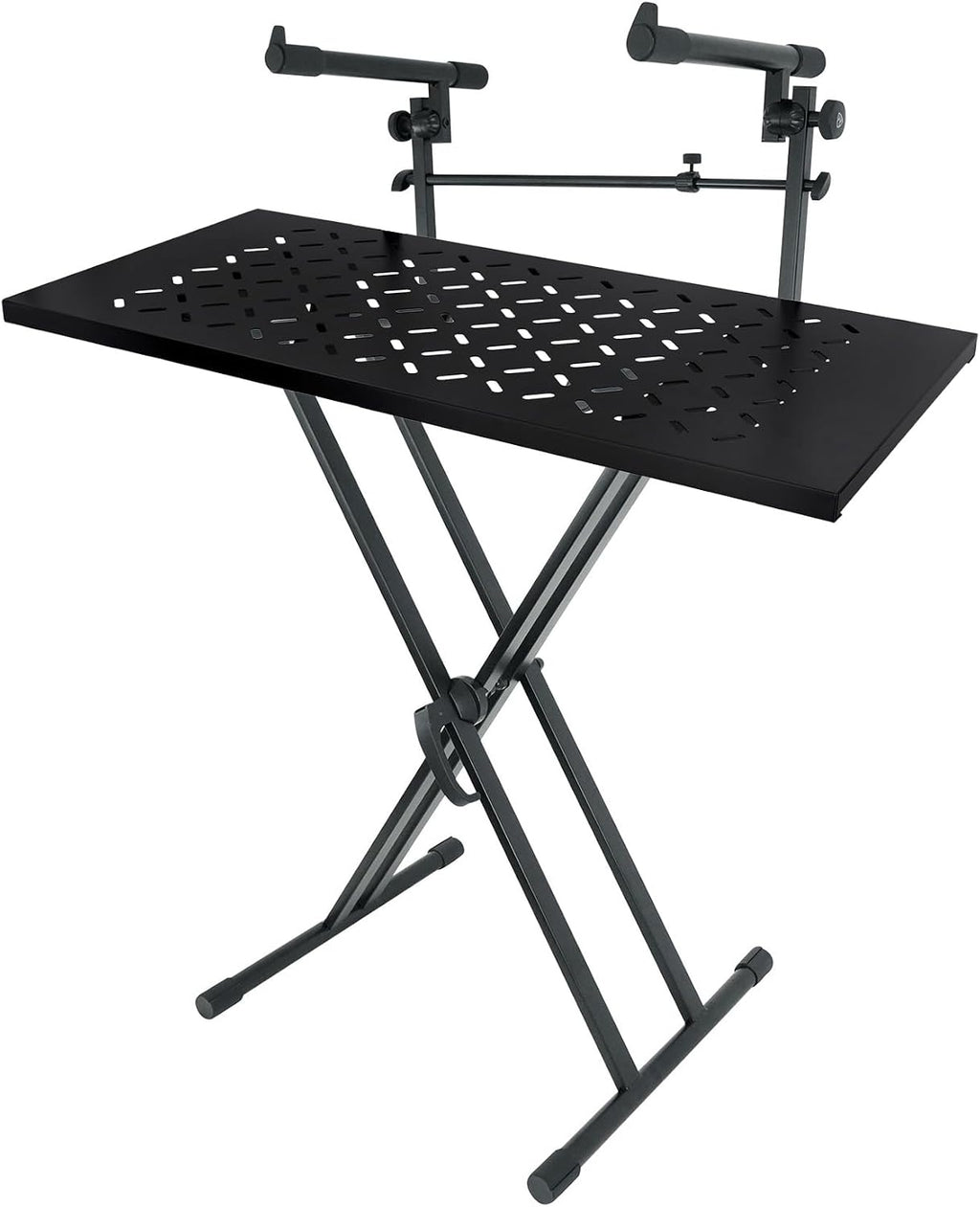 Rockville Bundle: RKS42X 2-Tier X-Stand Keyboard or DJ Stand w Quick Release Mechanism! Bundle with KS2 Shelf For Z-Stand or X-Stand - Turns Keyboard Stands Into DJ Table (2 Items)