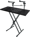 Rockville Bundle: RKS42X 2-Tier X-Stand Keyboard or DJ Stand w Quick Release Mechanism! Bundle with KS2 Shelf For Z-Stand or X-Stand - Turns Keyboard Stands Into DJ Table (2 Items)