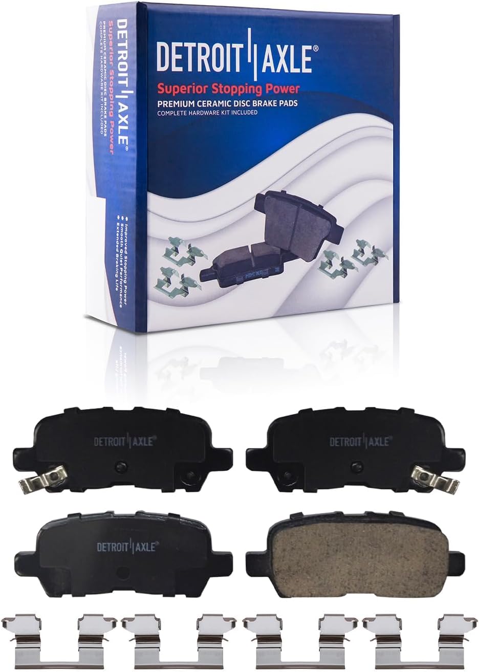 Detroit Axle - Brake Kit for 05-08 Pontiac Grand Prix 05-09 Buick Allure LaCrosse, Drilled & Slotted Disc Brake Rotors Ceramic Brakes Pads 2005 2006 2007 2008 2009 Front & Rear Replacement