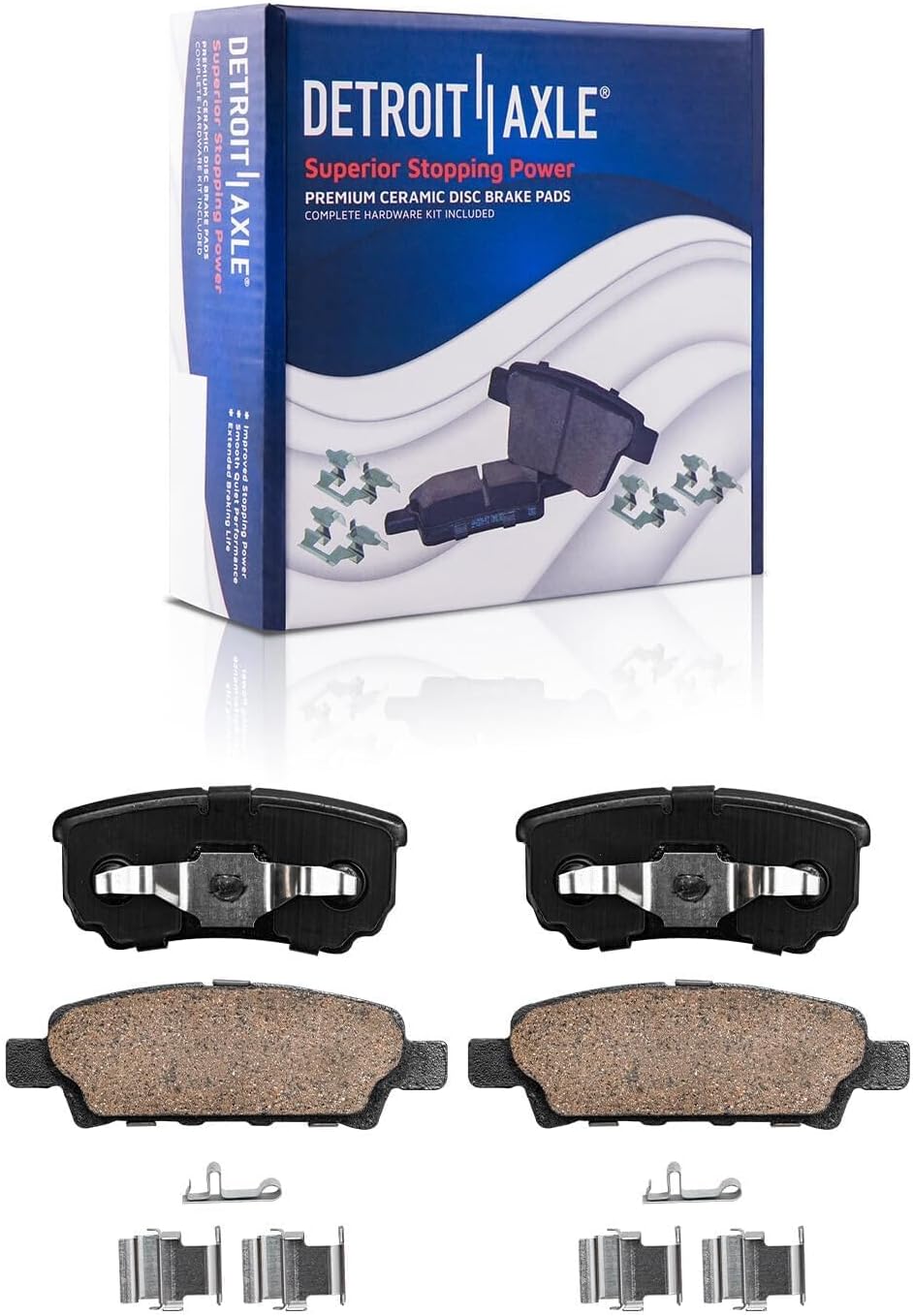 Detroit Axle - Brake Kit for 2008-2016 Mitsubishi Lancer 2007-2012 Dodge Drilled & Slotted Brake Rotors Ceramic Brakes Pads Replacement: 10.87' inch Front and 10.31' inch Rear Rotors