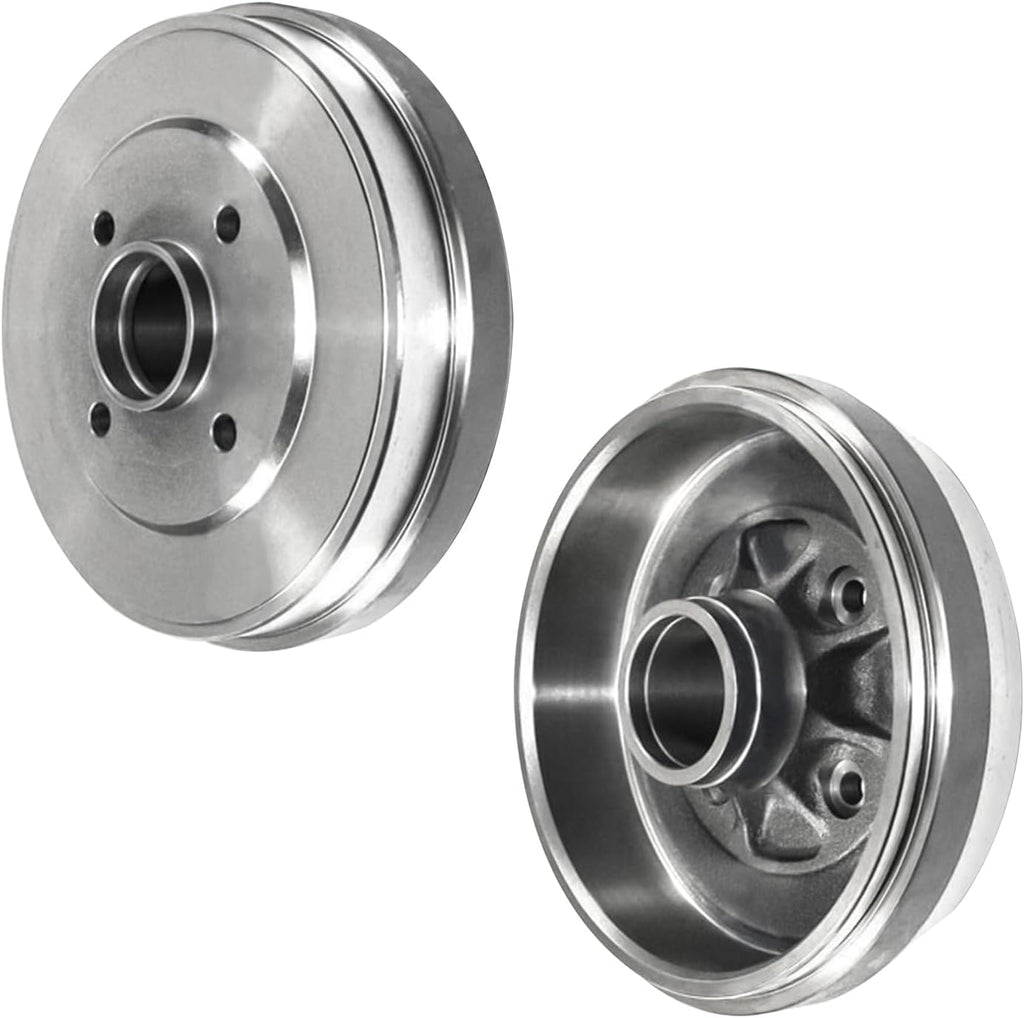 Detroit Axle - 8pc Brake Kit for 2012-2019 Nissan Versa Note, 2015-2017 Micra, Front Brake Rotors Ceramic Brakes Pads, Rear Brakes Drums Semi-Metallic Brake Shoes Replacement : 10.24' inch Rotor