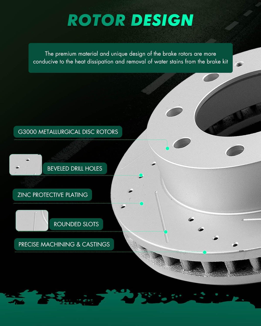 SCITOO Front Discs Brake Rotors and Ceramic Brake Pads fit for Chevy Avalanche 2500/Express 3500/Silverado 2500 HD 3500 HD for GMC Savana 3500 4500/Sierra 2500HD/3500 Classic